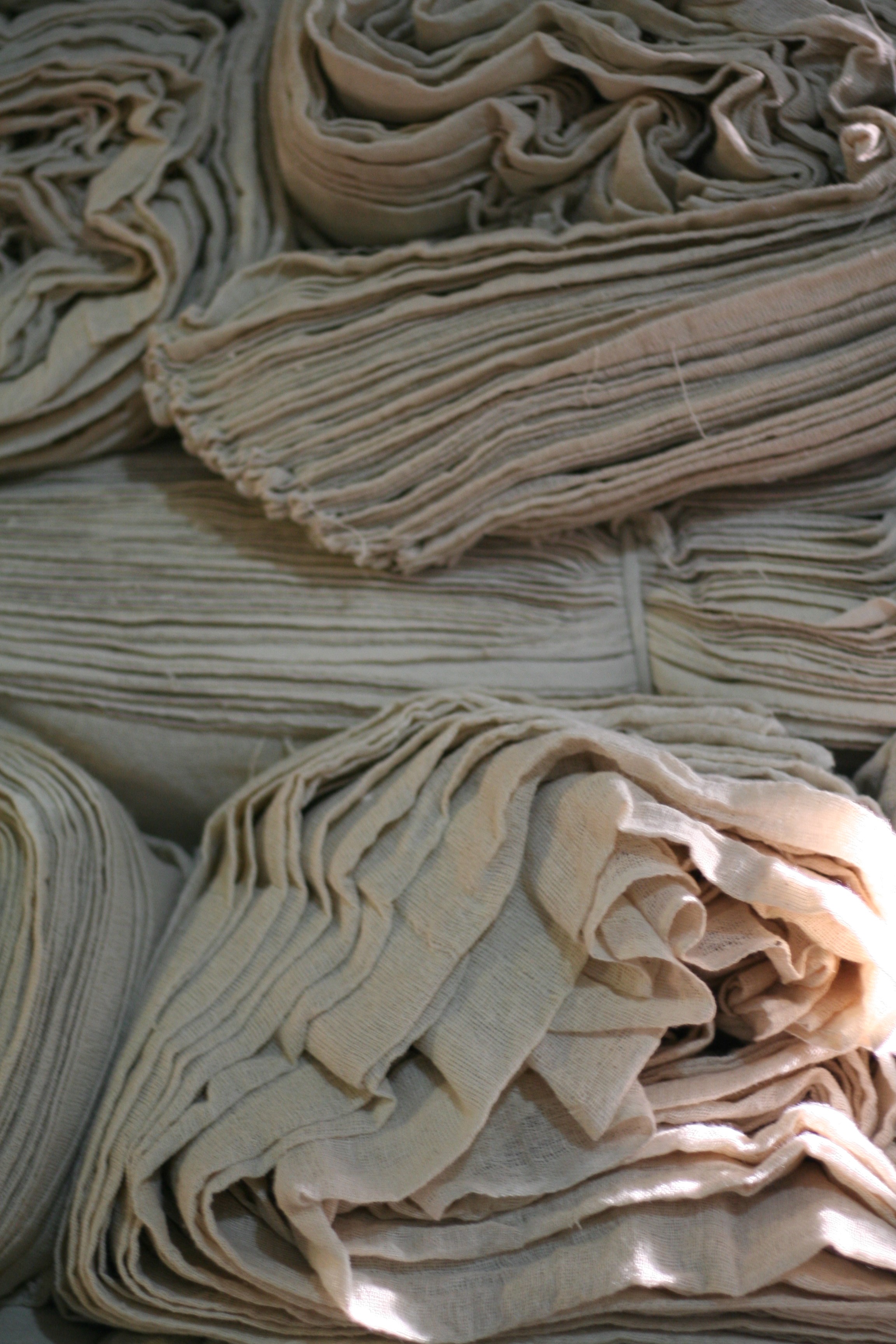 'Grey' or 'greige' fabric ready for bleaching